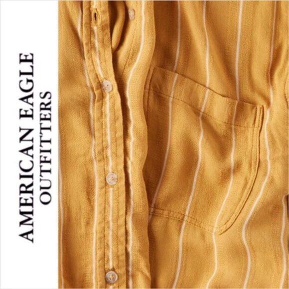 American Eagle | Stripe Tie Front Button Down XS - Picture 11 of 11